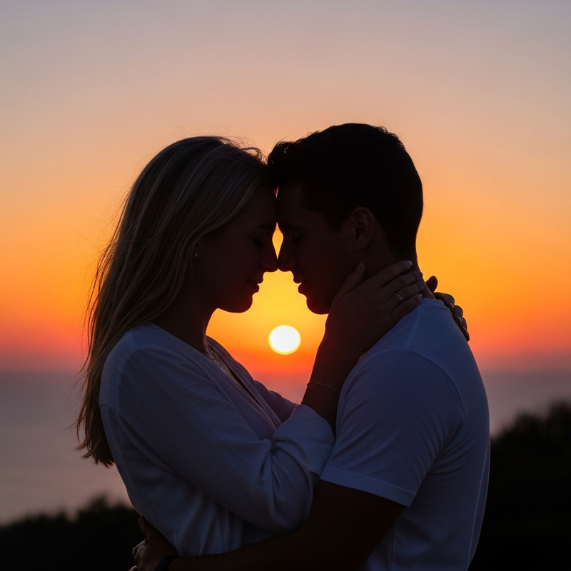 Emotional Sunset Embrace: Warmth, Tenderness, Love | Peaceful Serenity