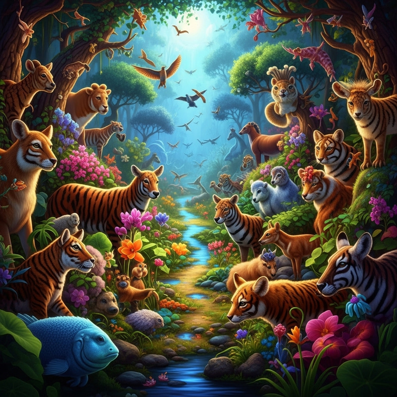 Enchanting Animal Garden | Vibrant Nature Illustrations Enchanting Animal Garden | Vibrant Nature Illustrations