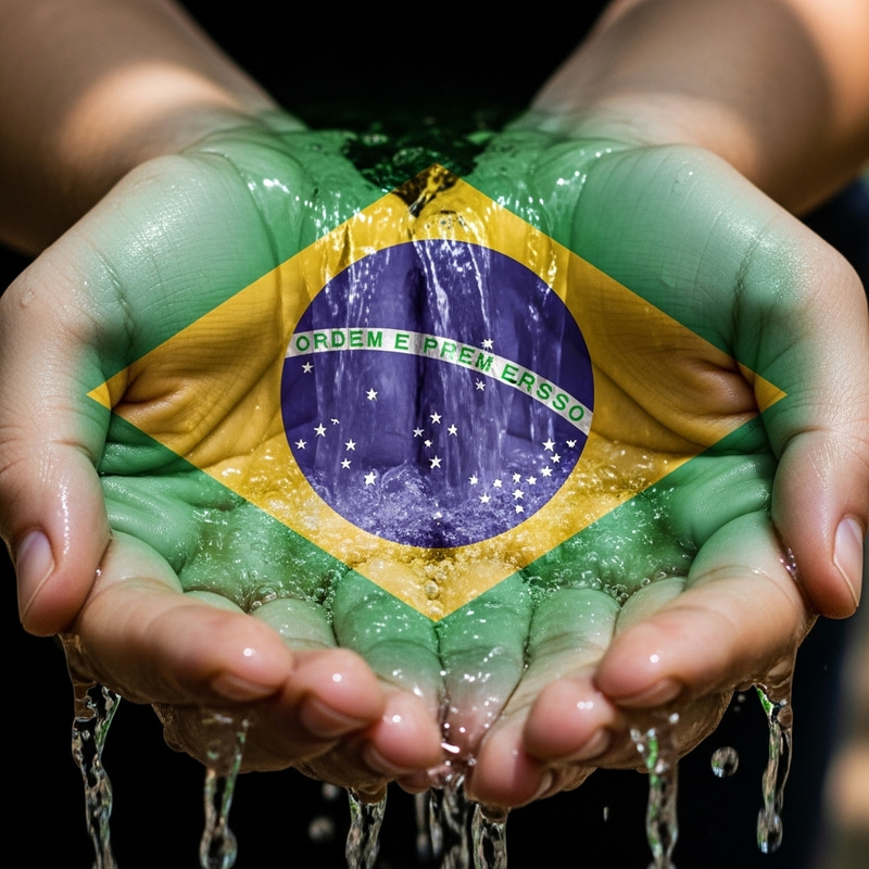 Patriotic Waterfall | Tribute Imagery with Cupped Hands