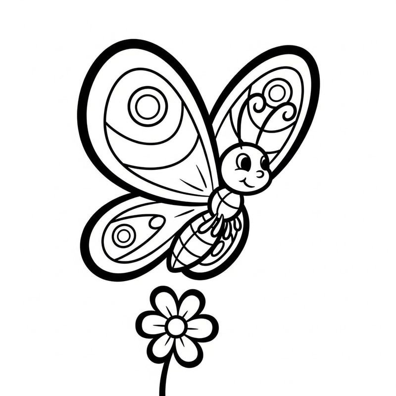 Classic Butterfly Coloring Page for 4-Year-Olds Classic Butterfly Coloring Page for 4-Year-Olds