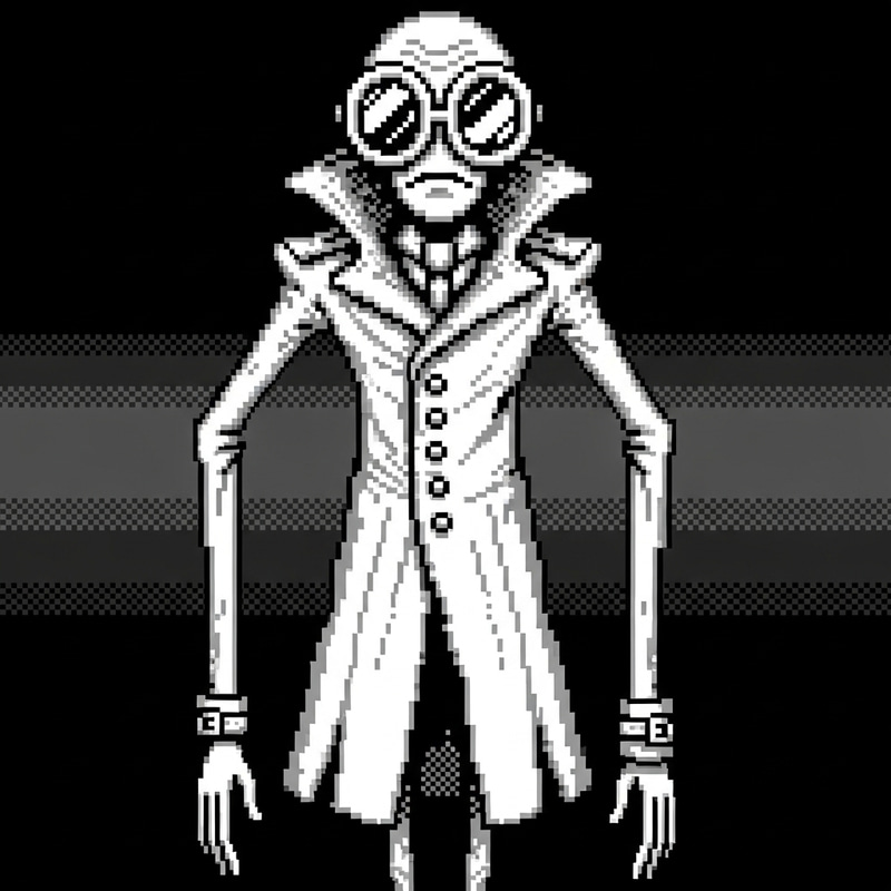 Gaster Undertale 8-Bit Art: Mysterious Black and White Character Gaster Undertale 8-Bit Art: Mysterious Black and White Character