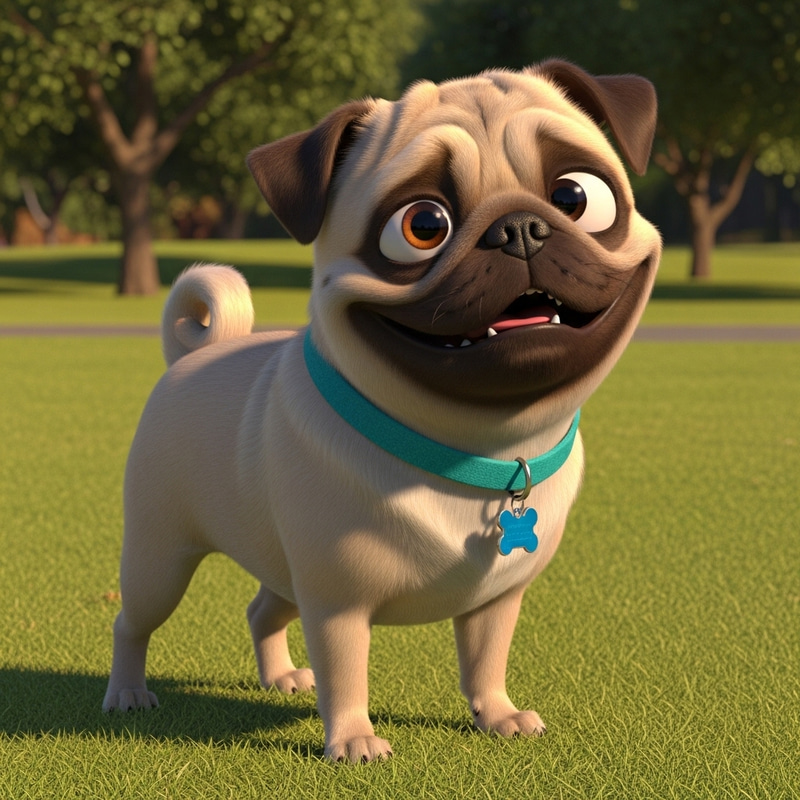 Adorable Scooby-Doo Inspired Pug Wearing a Turquoise Collar Adorable Scooby-Doo Inspired Pug Wearing a Turquoise Collar