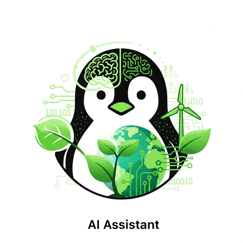Eco-Friendly Penguin AI Assistant Icon Eco-Friendly Penguin AI Assistant Icon