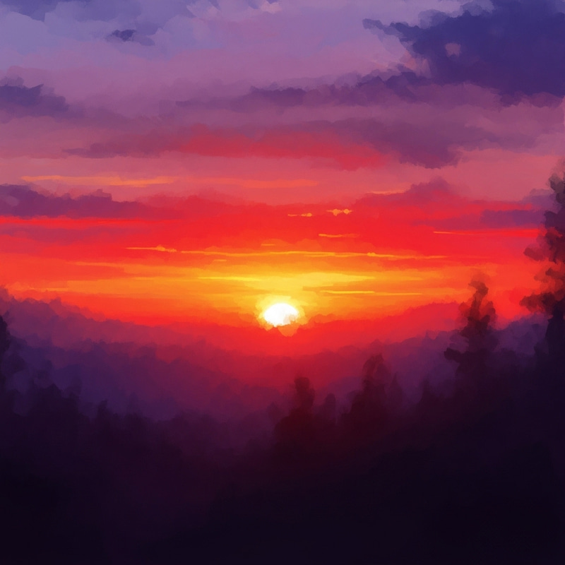 Stunning Abstract Sunset Painting