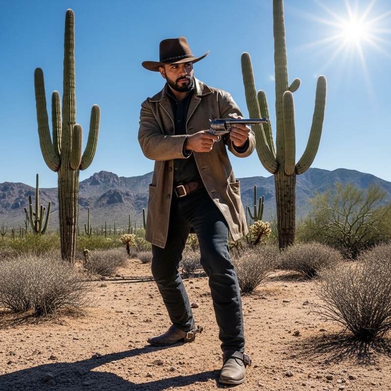 Middle Eastern Role-Player in Western Clothing | Arizona Desert Scene