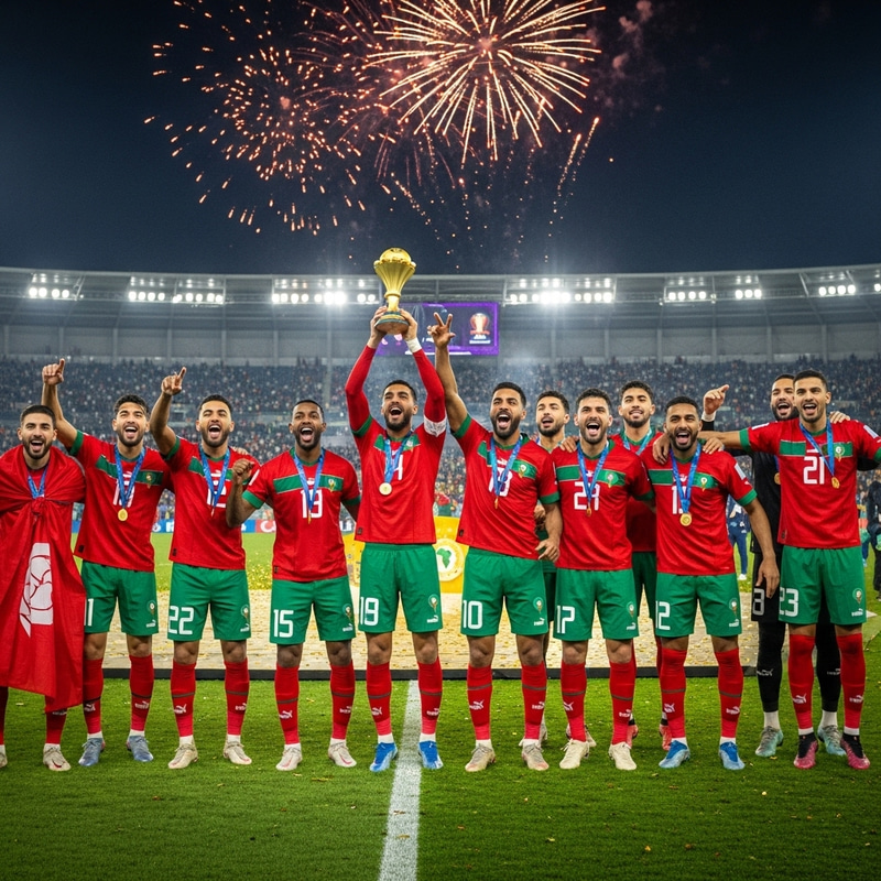 Moroccan Football Team Celebrates African Cup Victory Moroccan Football Team Celebrates African Cup Victory