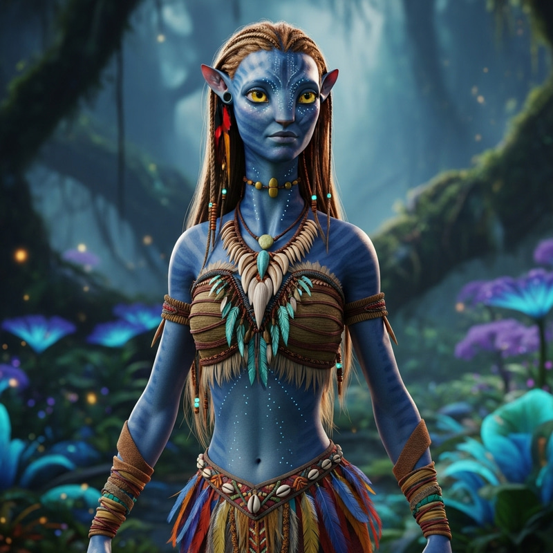 3D Avatar Woman | Blonde Hair & Dark Skin Fantasy Art 3D Avatar Woman | Blonde Hair & Dark Skin Fantasy Art