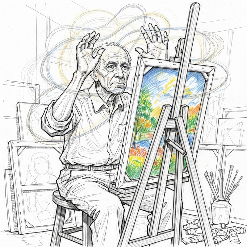 Elder Man Invokes Divine Energy for Canvas Life Elder Man Invokes Divine Energy for Canvas Life