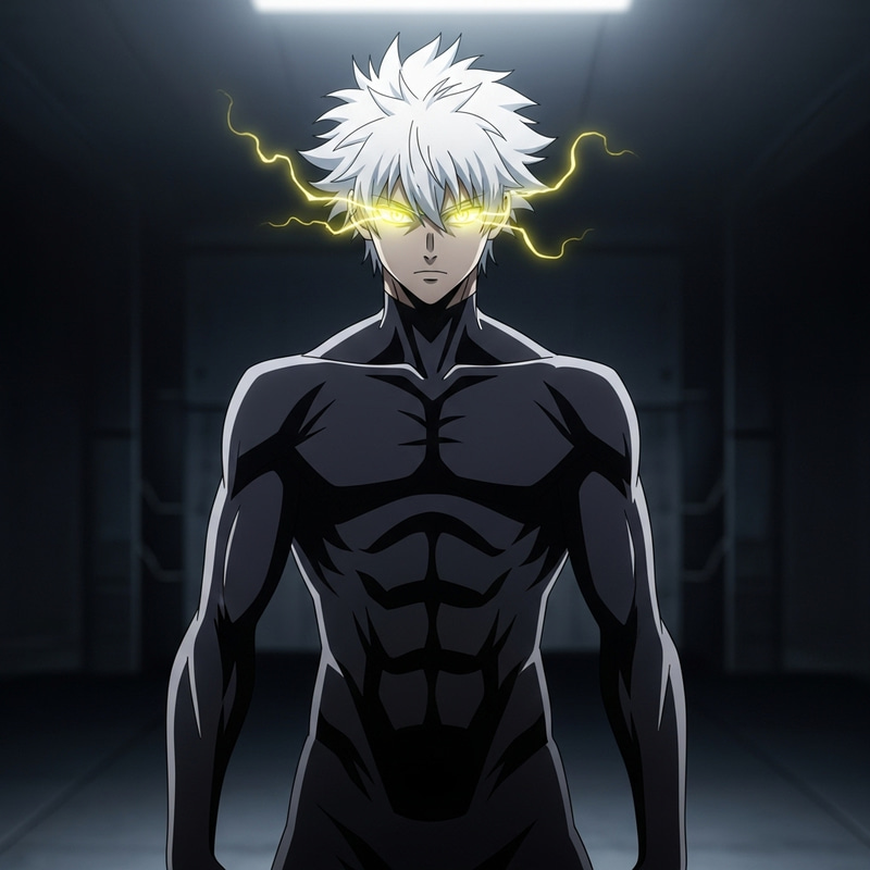 Anime Character with White Hair & Yellow Eyes Anime Character with White Hair & Yellow Eyes