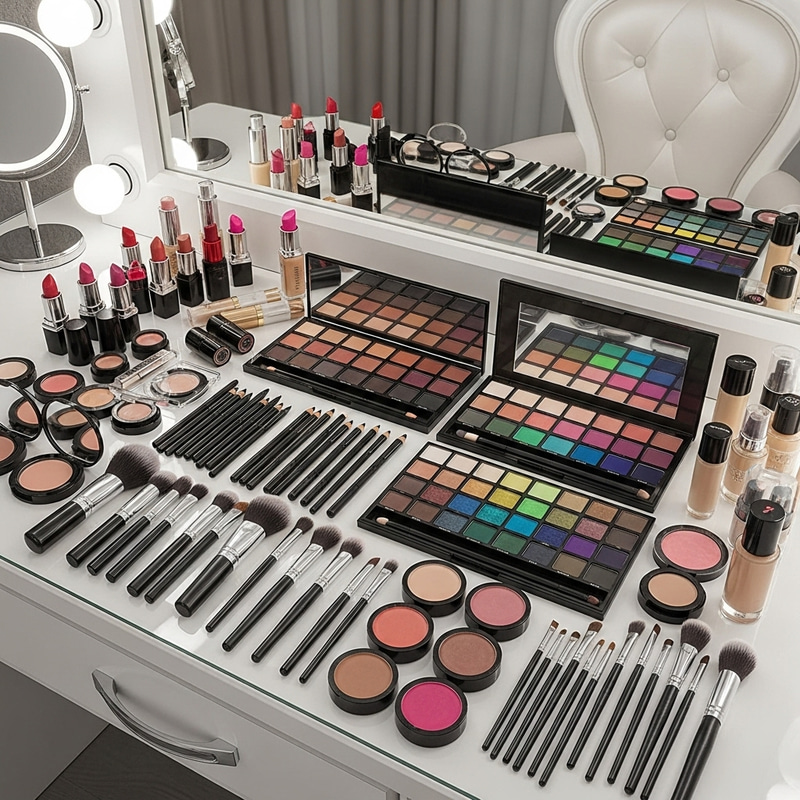 Stunning Makeup Collection: Lipsticks, Eyeshadows, Foundations