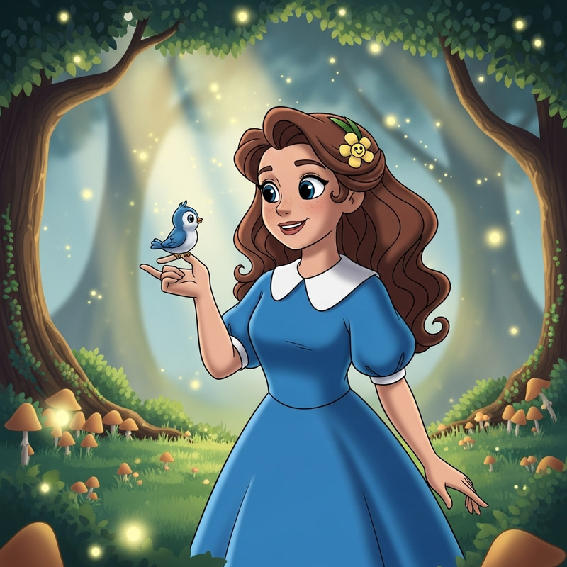 Adorable Female Cartoon Character for Website