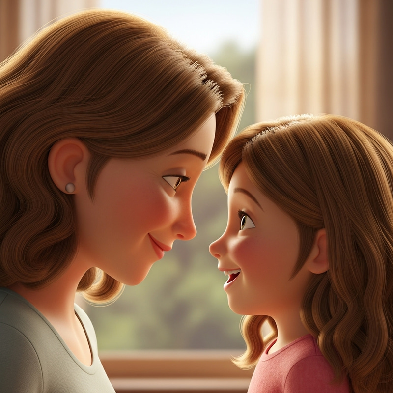 Heartwarming Pixar-Inspired Mother-Daughter Moment Heartwarming Pixar-Inspired Mother-Daughter Moment