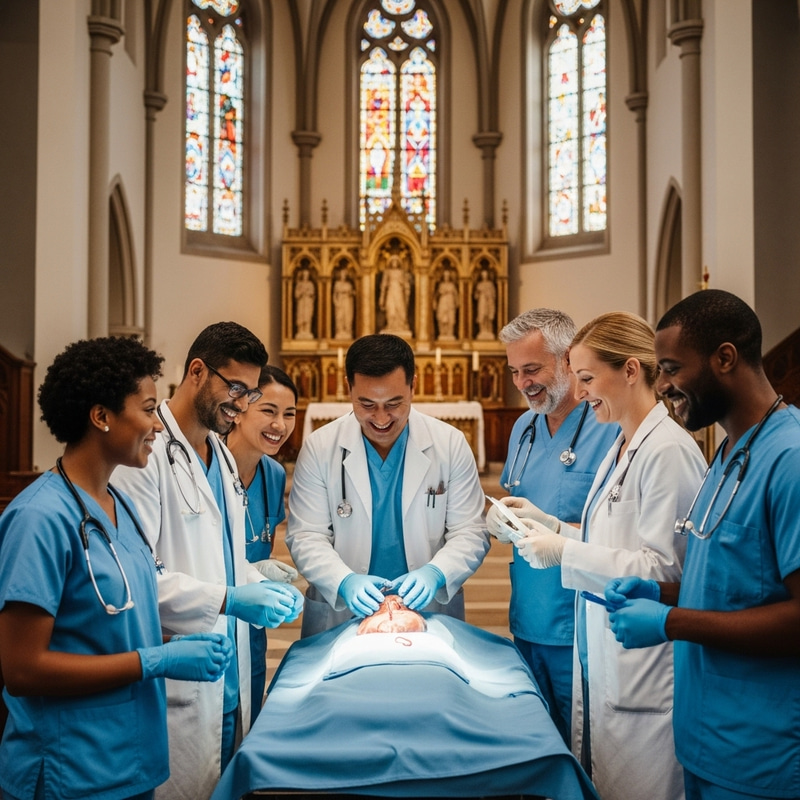 Doctors Making Transplantation in Church Setting Doctors Making Transplantation in Church Setting