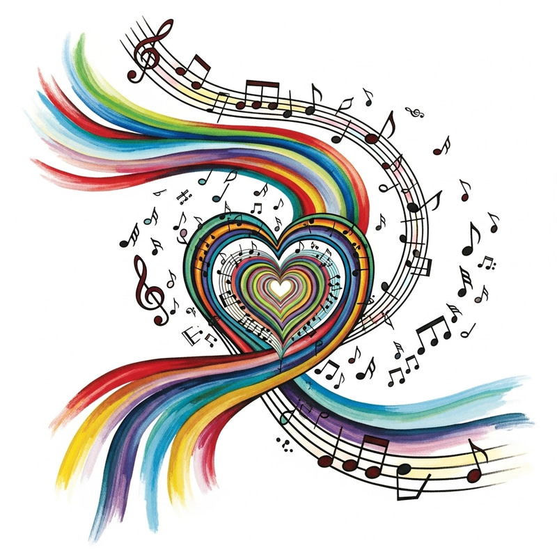 Captivating Visual Representation of Music with Vibrant Colors Captivating Visual Representation of Music with Vibrant Colors