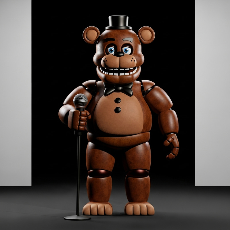 Freddy Fazbear: Enchanting Bear-Like Figure with Friendly Determination Freddy Fazbear: Enchanting Bear-Like Figure with Friendly Determination