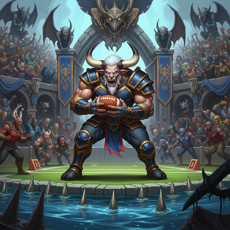 Blood Bowl Karlach - Fantasy Football Pitch Action Blood Bowl Karlach - Fantasy Football Pitch Action