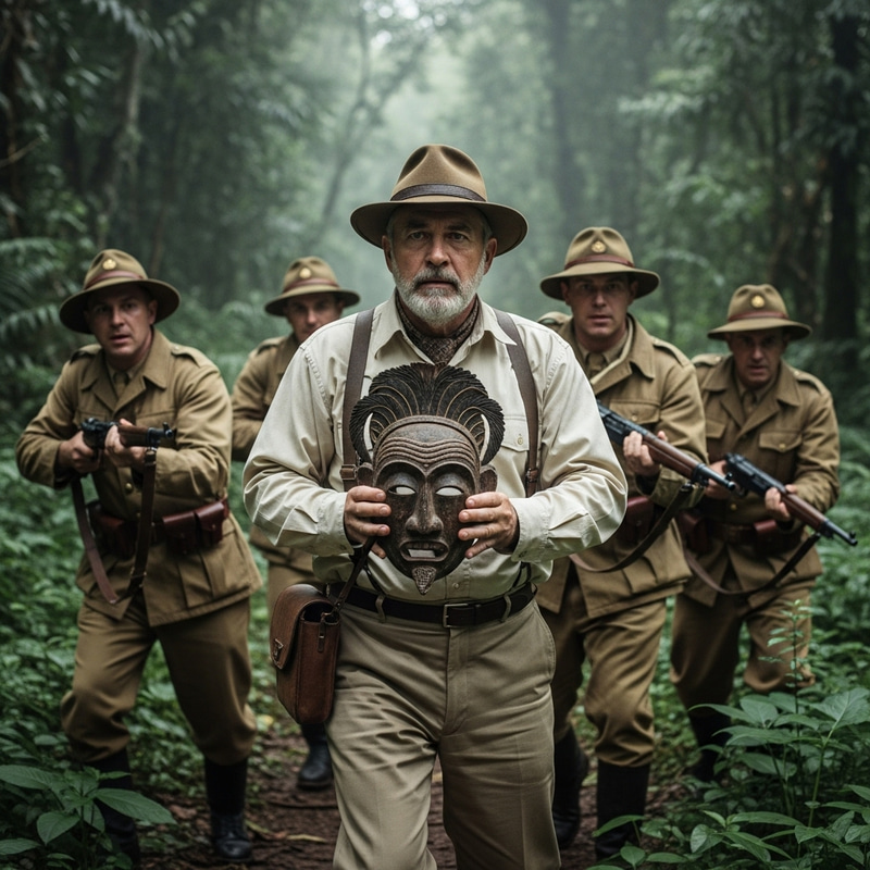 Historic Adventure in Jungle: Indiana Jones Pursued by Nazis