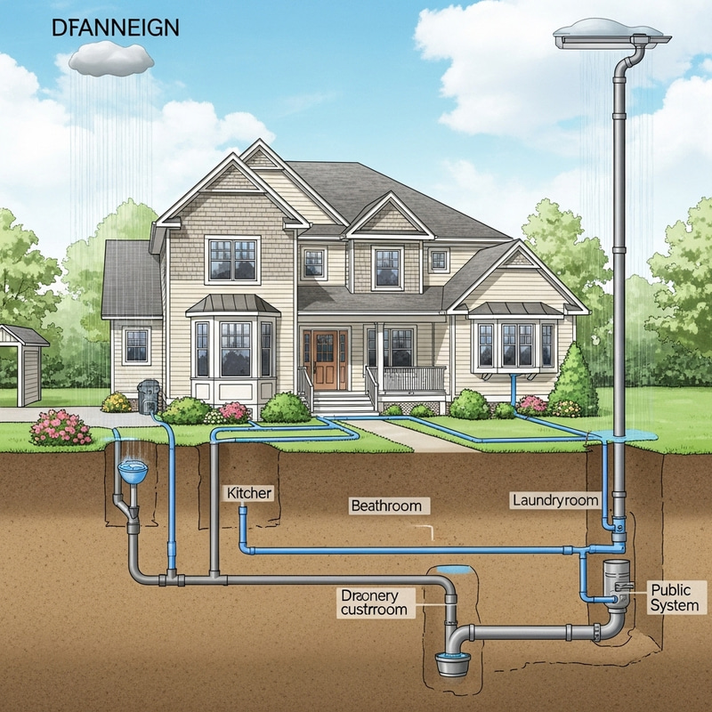 House Drainage System Illustrated: Suburban Home Details