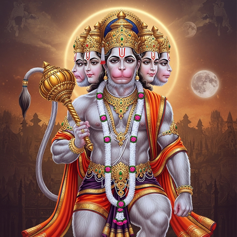Panchmukhi Hanuman: Divine Warrior Image Panchmukhi Hanuman: Divine Warrior Image