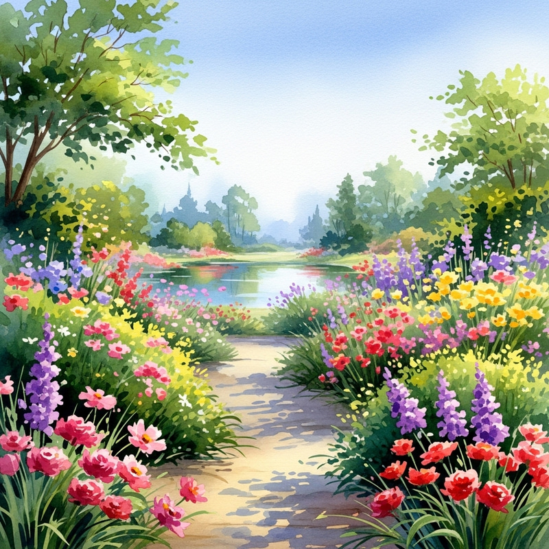 Step into the Garden with Vibrant Watercolor Blooms Step into the Garden with Vibrant Watercolor Blooms