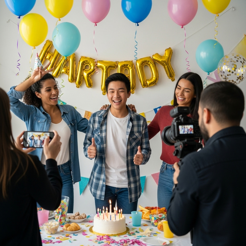 18-Year-Old Boy's Birthday Bash with Friends 18-Year-Old Boy's Birthday Bash with Friends