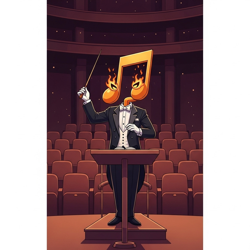 Unique Music Note Conductor Character Design