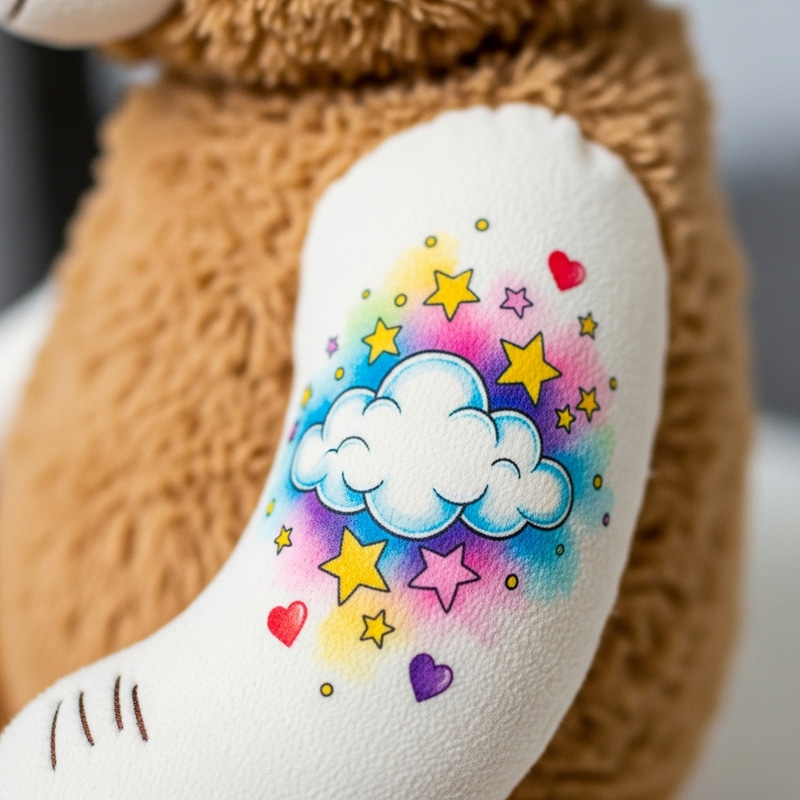 Whimsical Teddy Bear Watercolor Tattoo for Kids Whimsical Teddy Bear Watercolor Tattoo for Kids