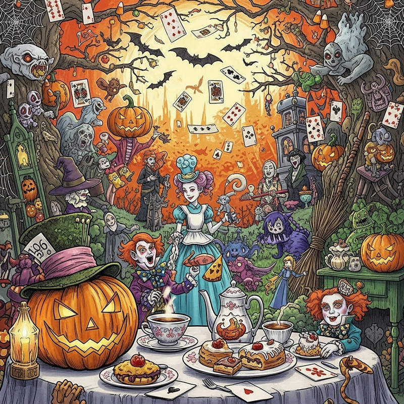 Chaotic Halloween Wonderland: Noisy Cluttered Scene in Wonderland Chaotic Halloween Wonderland: Noisy Cluttered Scene in Wonderland
