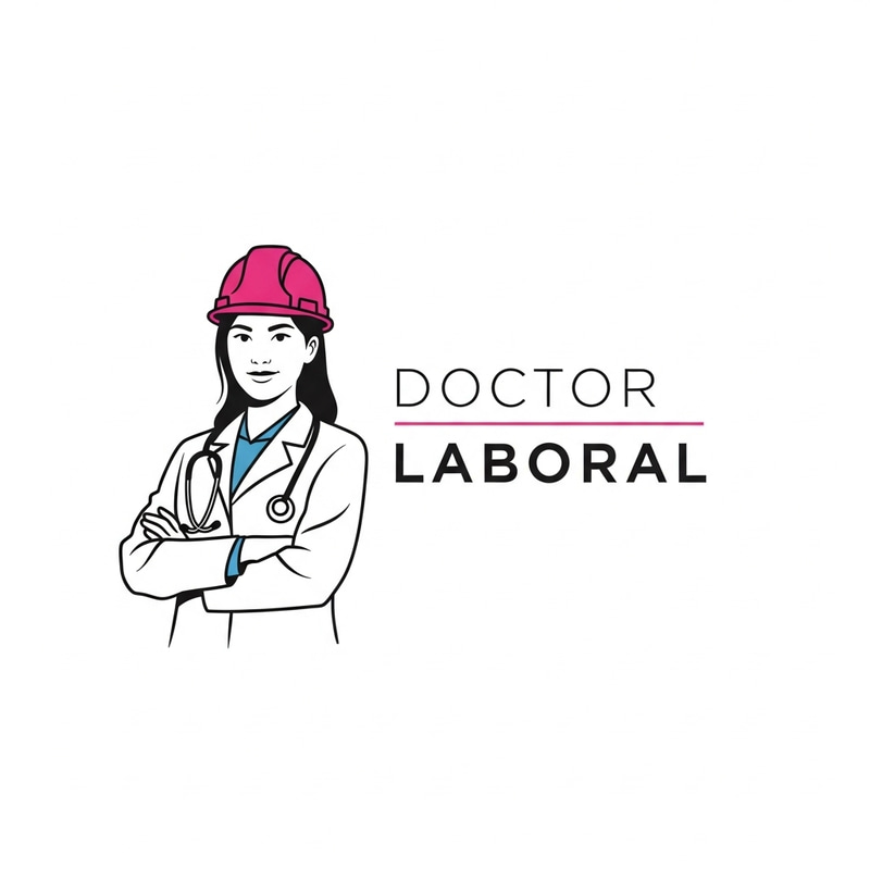 Hispanic Female Doctor Logo with Pink Construction Helmet | Doctor Laboral Hispanic Female Doctor Logo with Pink Construction Helmet | Doctor Laboral