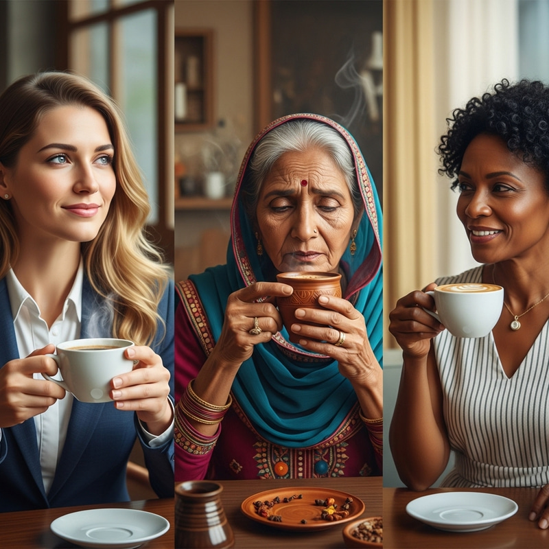 Cultural Women Enjoying Coffee Together Cultural Women Enjoying Coffee Together