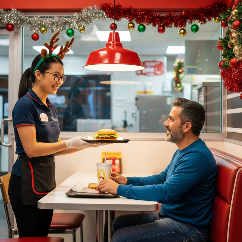 Festive Fast Food Restaurant - Colorful Christmas Joy Festive Fast Food Restaurant - Colorful Christmas Joy