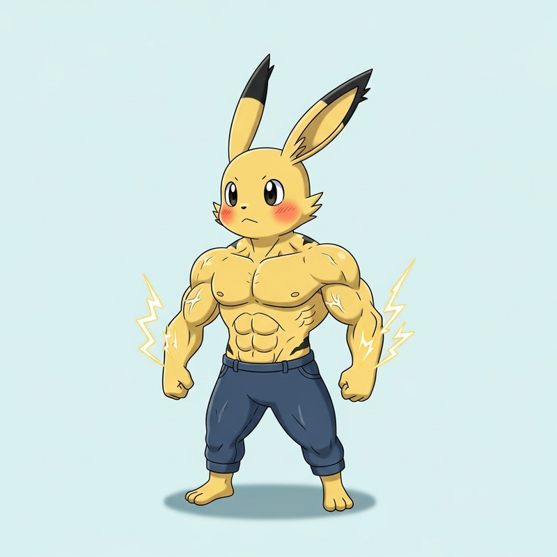 Muscular Pikachu Interpreted | Electric Yellow Creature