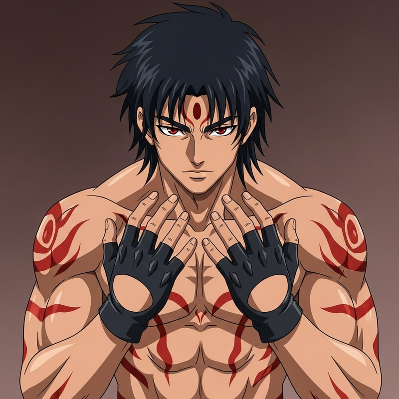 Intriguing South Asian Man with Striking Features | Traditional Anime Art