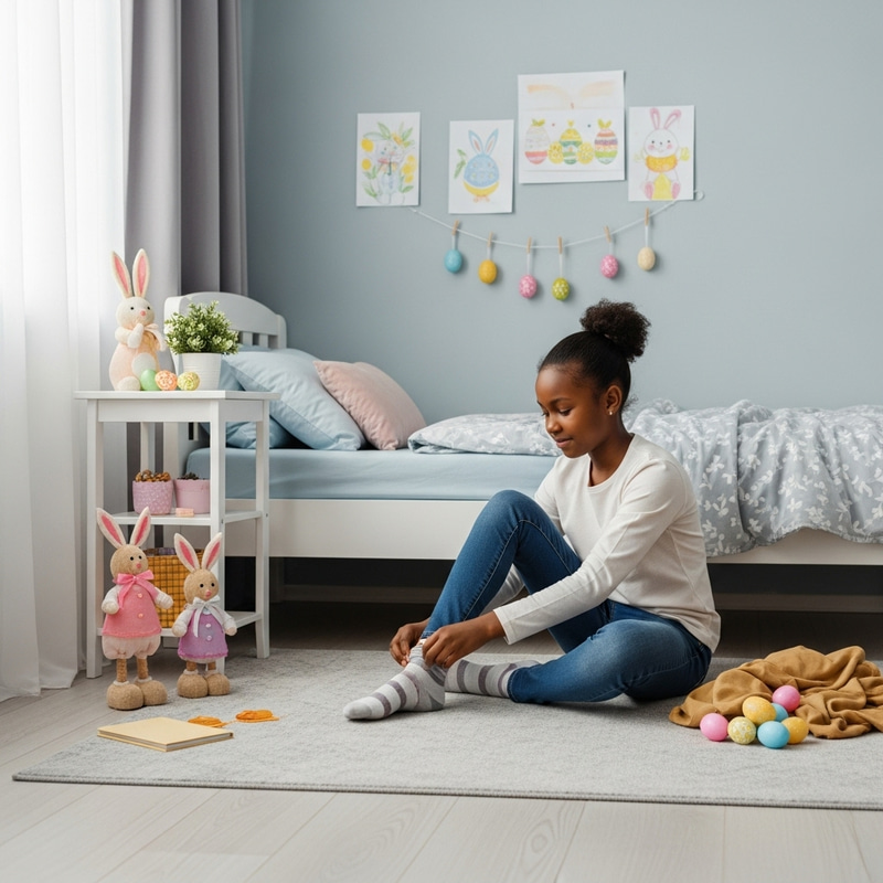 Captivating 6-Year-Old African Descent Schoolgirl Home Scene