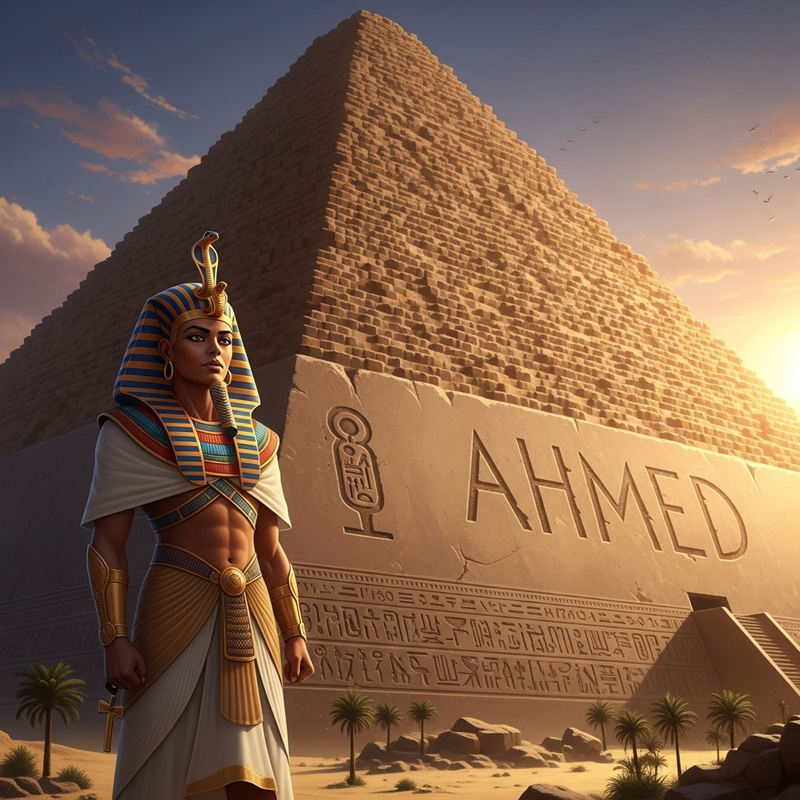 Majestic Pharaoh at Ahmed Pyramid - Enigmatic Ruler Majestic Pharaoh at Ahmed Pyramid - Enigmatic Ruler