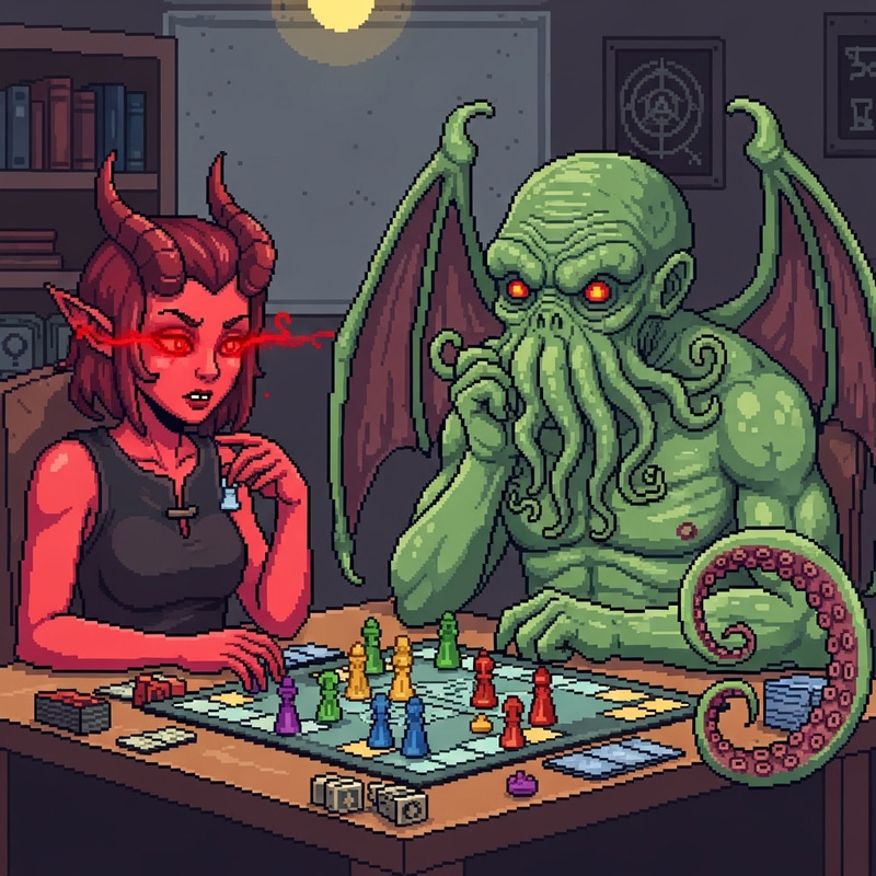 Demonic Succubus & Cthulhu Board Game Art Demonic Succubus & Cthulhu Board Game Art