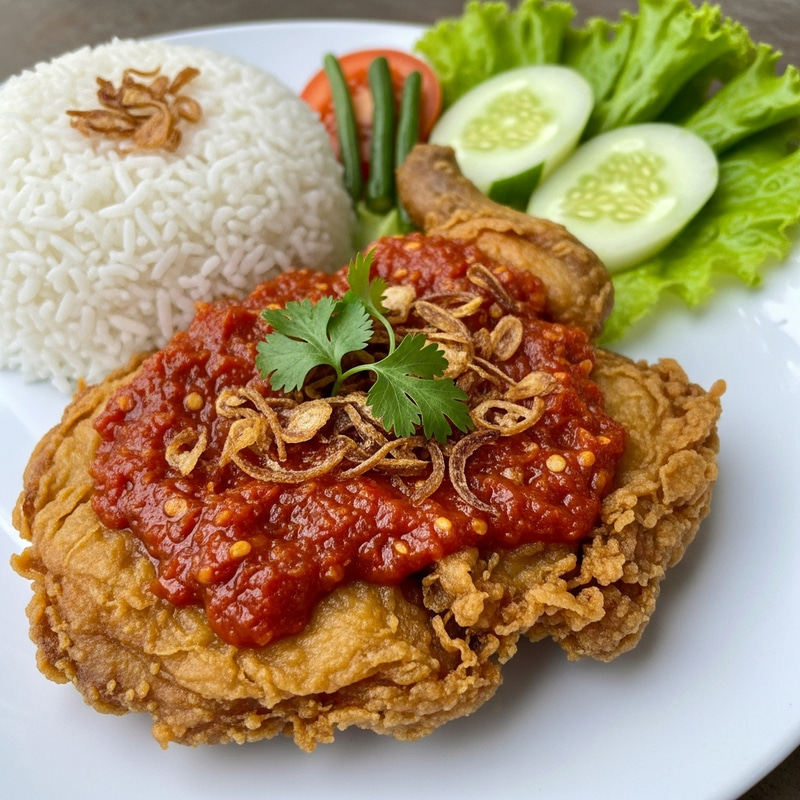 Ayam Geprek Recipe - Spicy Indonesian Smashed Fried Chicken Ayam Geprek Recipe - Spicy Indonesian Smashed Fried Chicken