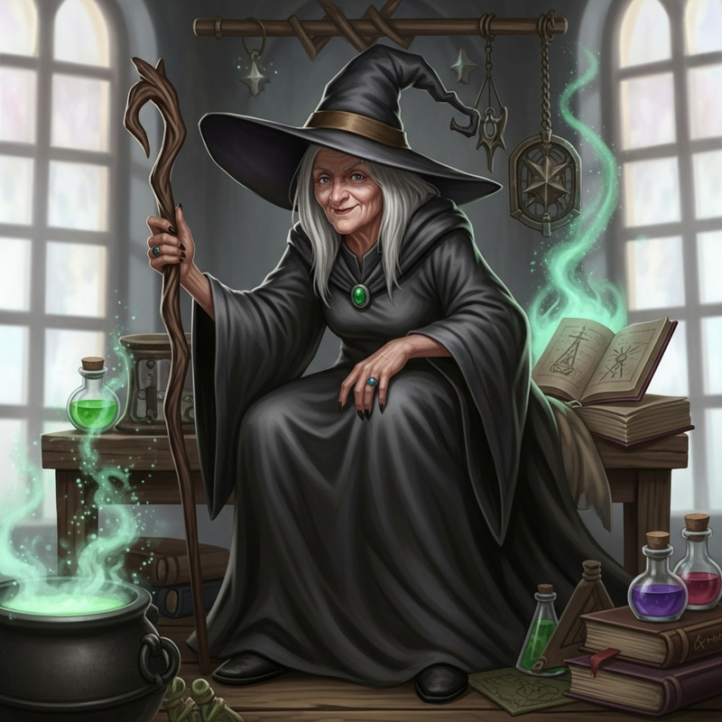 Old Witch Character | Mysterious Front Scene