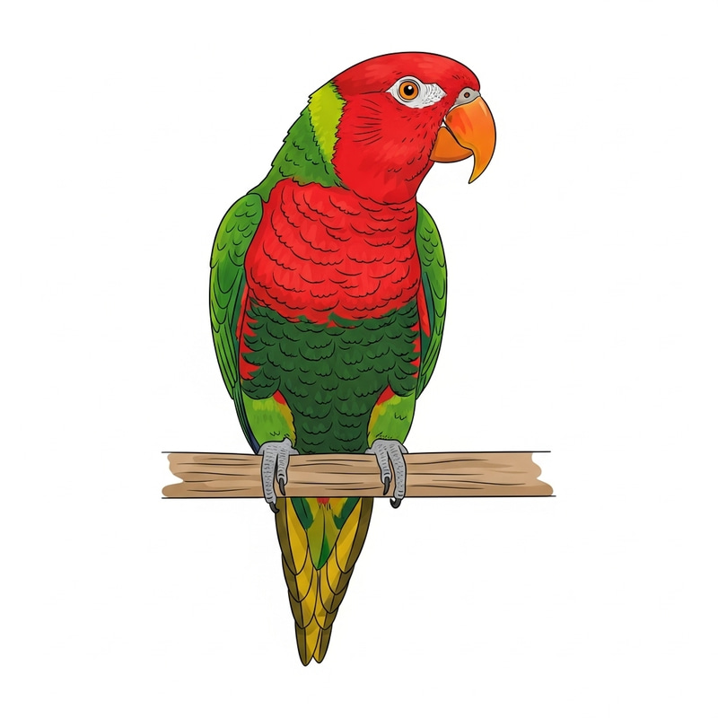 Simple Parrot Drawing - Colorful Feathers Illustration Simple Parrot Drawing - Colorful Feathers Illustration