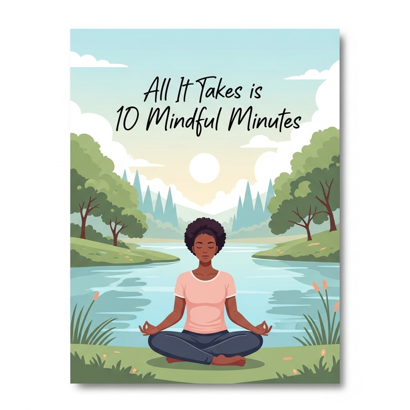All It Takes is 10 Mindful Minutes - Serene Meditation Poster All It Takes is 10 Mindful Minutes - Serene Meditation Poster