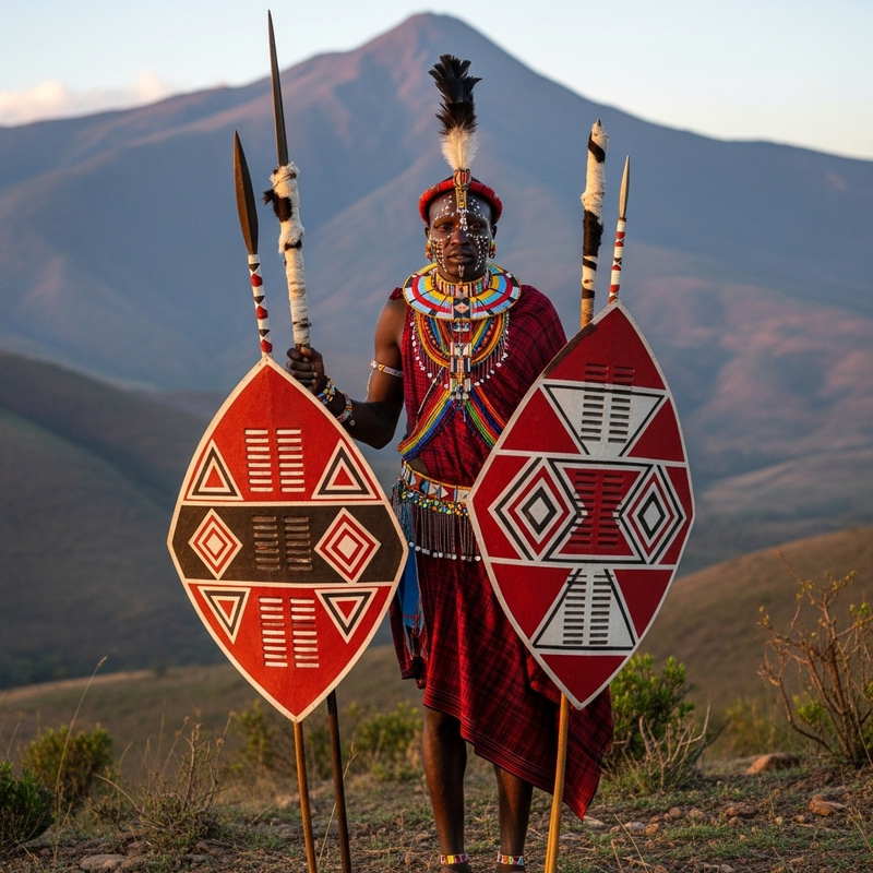 Traditional Kikuyu Warrior in Central Highlands of Kenya Traditional Kikuyu Warrior in Central Highlands of Kenya