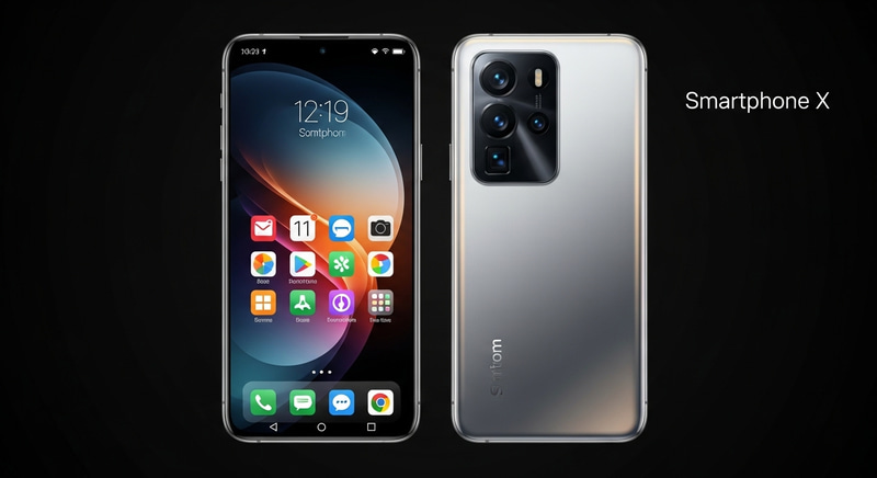 iPhone 15 Front & Back Showcase with Futuristic Design iPhone 15 Front & Back Showcase with Futuristic Design