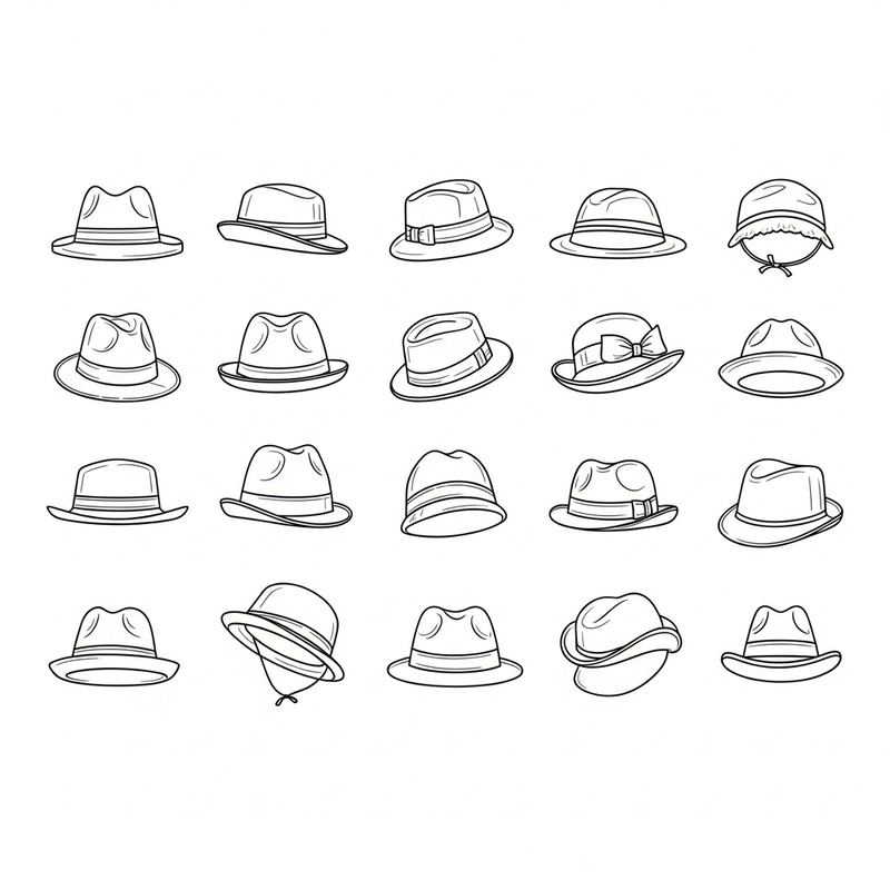 Minimalist Illustrations of Twenty Hats | Swiss Design