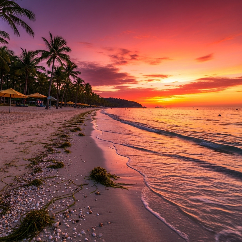 Stunning Sunset at Sanya Beach - Real Photo Quality