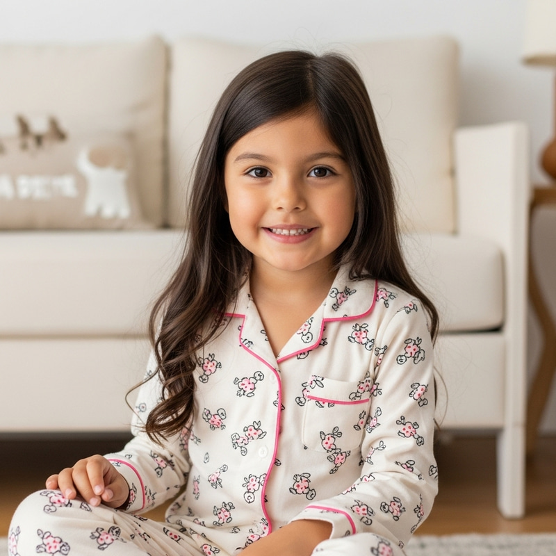 Young Girl in Pajamas - Cute Sleepwear Young Girl in Pajamas - Cute Sleepwear