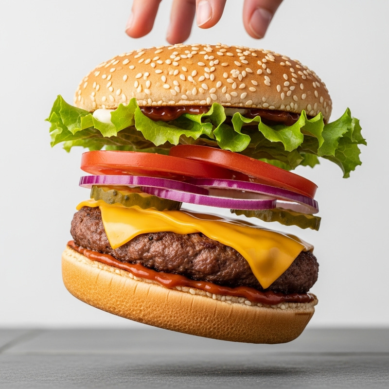 Hamburger Mishap: Oops! A Burger Takes a Tumble