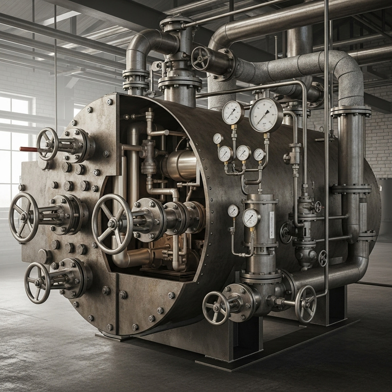 Boiler Illustration | Industrial Factory Setting