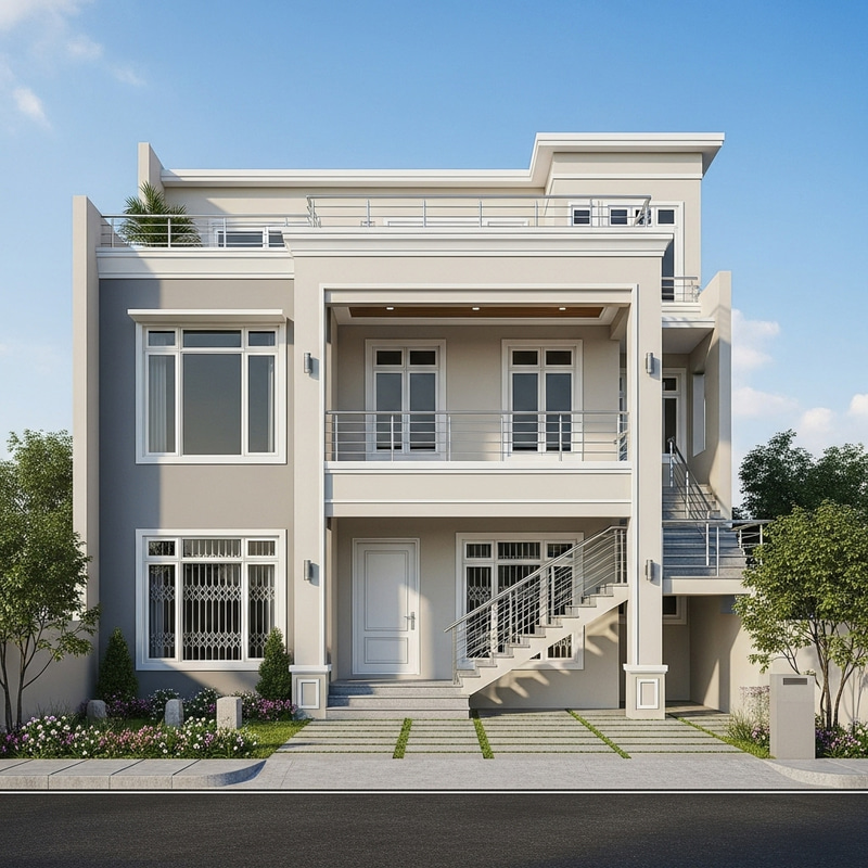 20ft Wide Modern House G+1 Elevation Design 20ft Wide Modern House G+1 Elevation Design