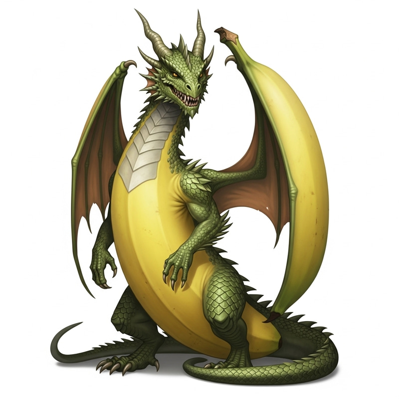 Banana Dragon: Unusual Fusion Creature Imagery Banana Dragon: Unusual Fusion Creature Imagery
