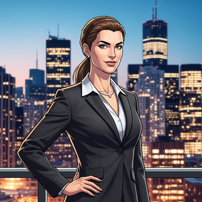 Empowering Woman Without Headband | Feminine Power in City Skyline